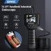 Endoskopkamera mit Licht, QIMIC Industrielles Endoskop 1440P HD Inspektionskamera Kanalkamera Rohrkamera mit 6 LEDs, 2.4" IPS Bildschirm IP67 Wasserdichter, Halbstarres Kabel 16.4FT, 2600mAh Akku