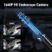 Endoskopkamera mit Licht, QIMIC Industrielles Endoskop 1440P HD Inspektionskamera Kanalkamera Rohrkamera mit 6 LEDs, 2.4" IPS Bildschirm IP67 Wasserdichter, Halbstarres Kabel 16.4FT, 2600mAh Akku