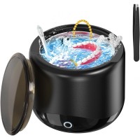 Qimic ultraschallreinigungsgerät für Zahnersatz, 230ml Ultraschallreiniger mit 3 Modi für Zahnprothesen, Aligner, Retainer, Mundschutz, Whitening Trays und alle Dentalgeräte