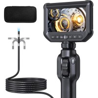 Endoskopkamera mit Licht, Qimic Endoskop-Kamera Handy 8mm IP67 Inspektionskamera, 4.3" HD Rohrkamera mit 8 LEDs, wasserdichte Kanalkamera für Tools