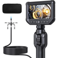 Endoskopkamera mit Licht, Qimic Endoskop-Kamera Handy 8mm IP67 Inspektionskamera, 4.3" HD Rohrkamera mit 8 LEDs, wasserdichte Kanalkamera für Tools
